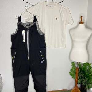 RefrigiWear Softshell Bib Overalls w/ Carhartt T Shirt Bundle